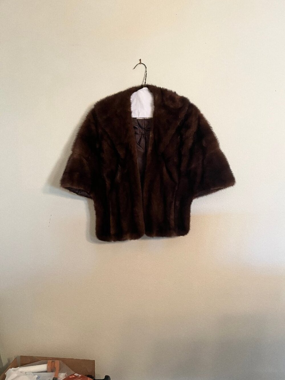 Dark Chocolate brown short mink jacket/wrap